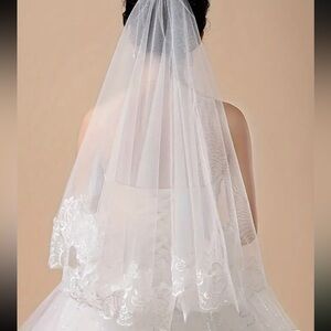 🌿 Vintage Lace Bridal Veil – Romantic, Elegant & Timeless 🌿